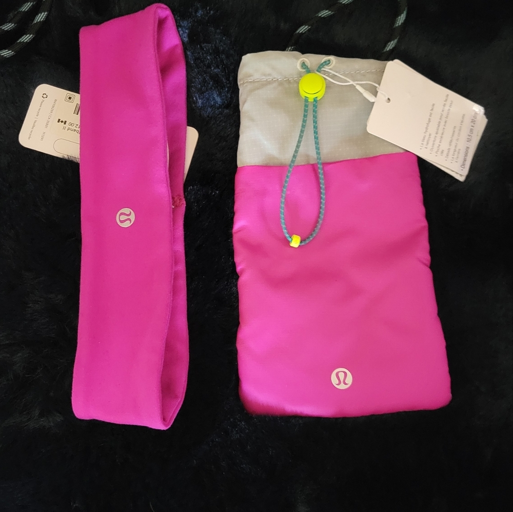 Lululemon head band and pouch